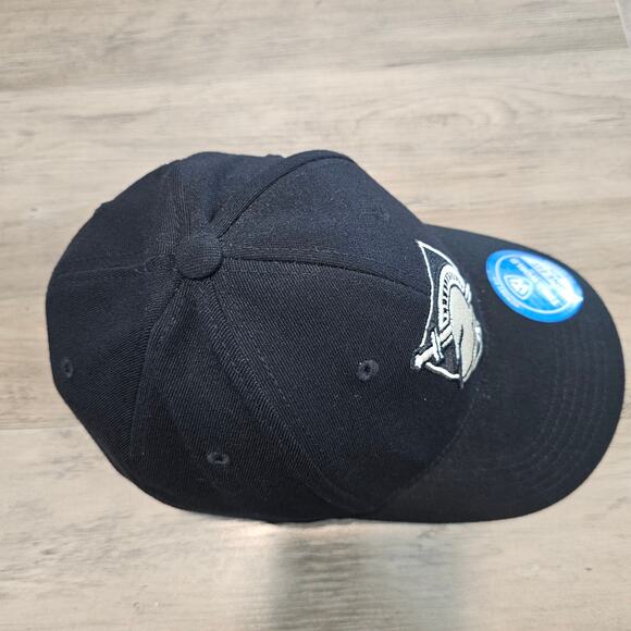 Vintage Army Black Knights Fitted Hat Cap Y2K Black Wool Memory Fit Military - Picture 7 of 10